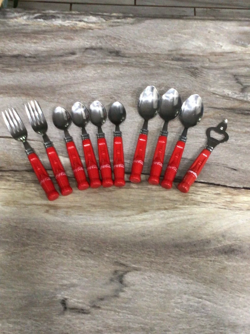 Vintage Gibson 10pc Coca-Cola Bottle Stainless Flatware Replacement Fork Spoon